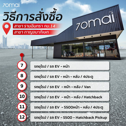 [บริการติดตั้ง รามอินทรากม.14/สาขากาญจนาภิเษก] 70mai Installation รถทั่วไป / รถยุโรป / EV