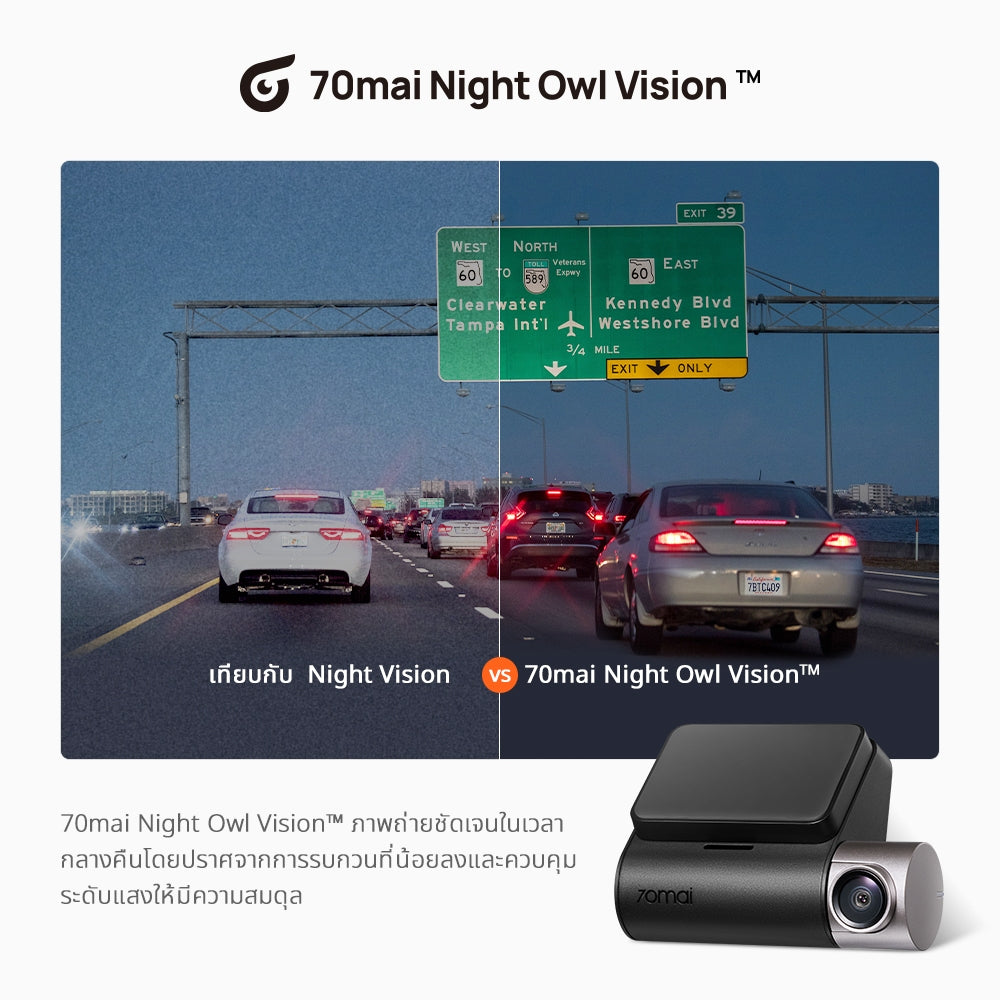 [ใหม่] 70mai Dash Cam A510 1944P Built-in GPS (ADAS) กล้องหลัง HD Car Camera กล้องติดรถยนต์อัฉริยะ 140 °องศามุมกว้าง